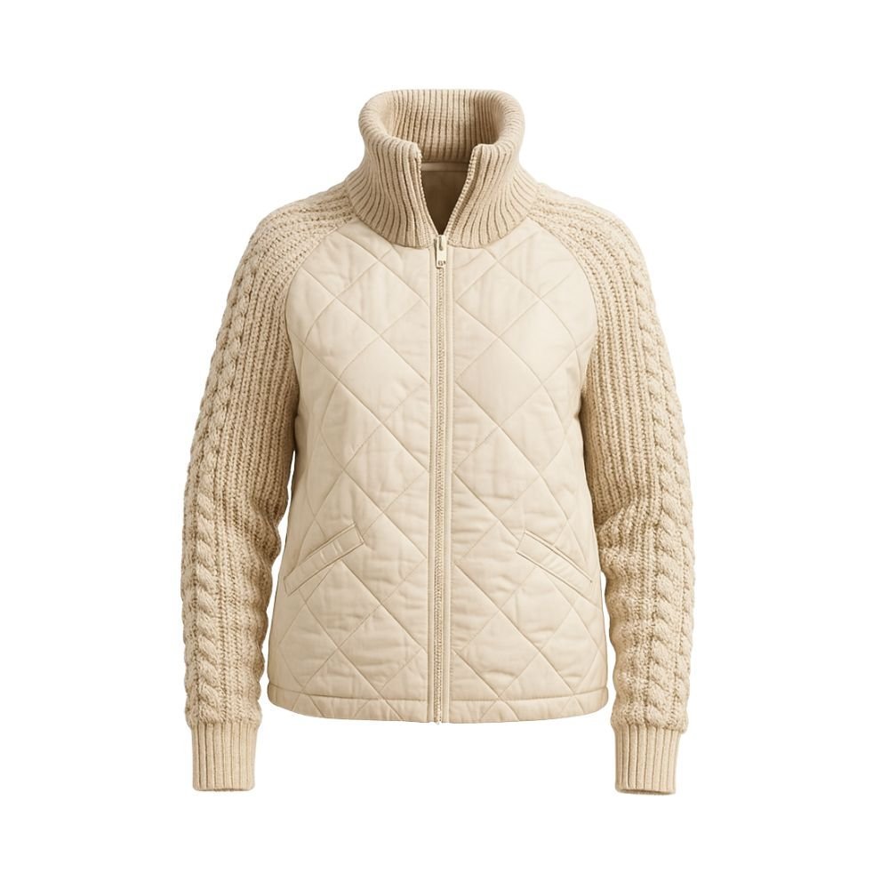 Nala Quilted Cable-Knit Sleeve Hybrid Jacket