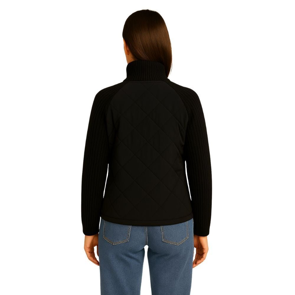 Nala Quilted Cable-Knit Sleeve Hybrid Jacket