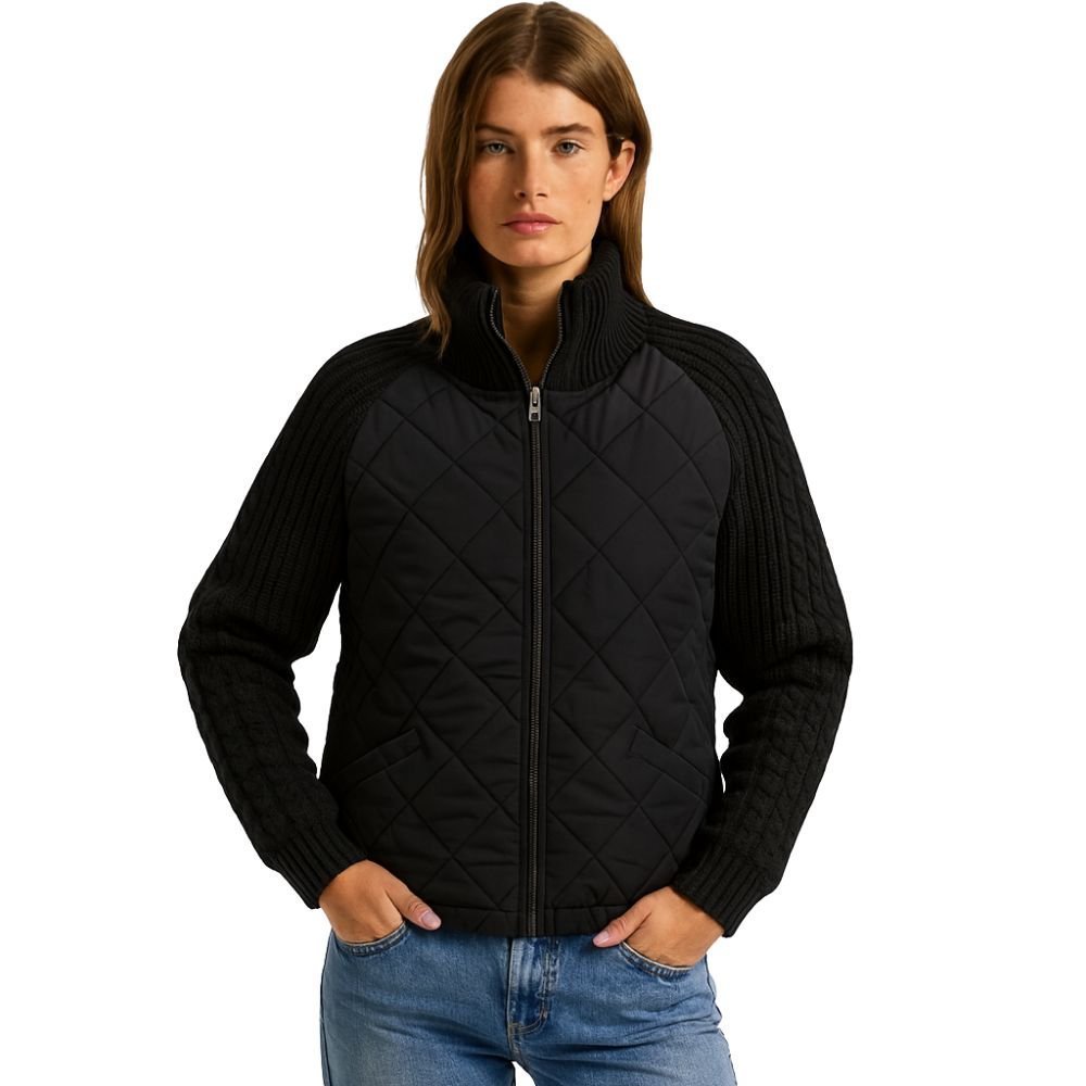 Nala Quilted Cable-Knit Sleeve Hybrid Jacket
