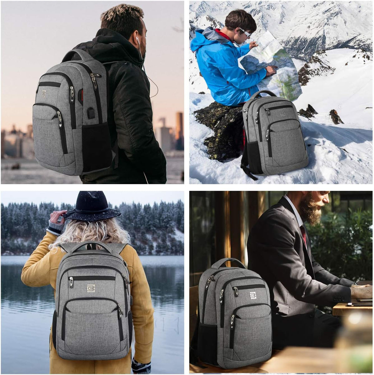 Water-Resistant Anti-Theft Slim Laptop Backpack