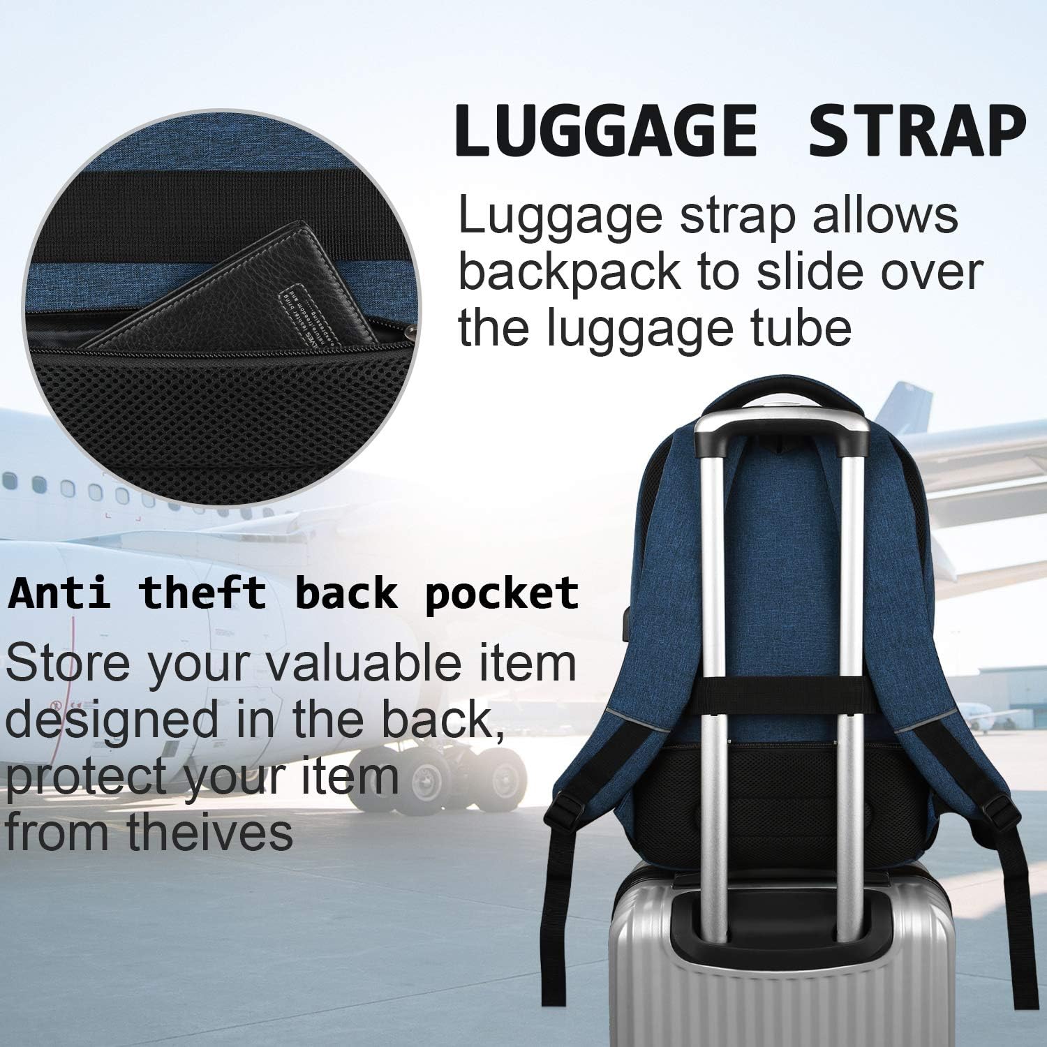 Water-Resistant Anti-Theft Slim Laptop Backpack
