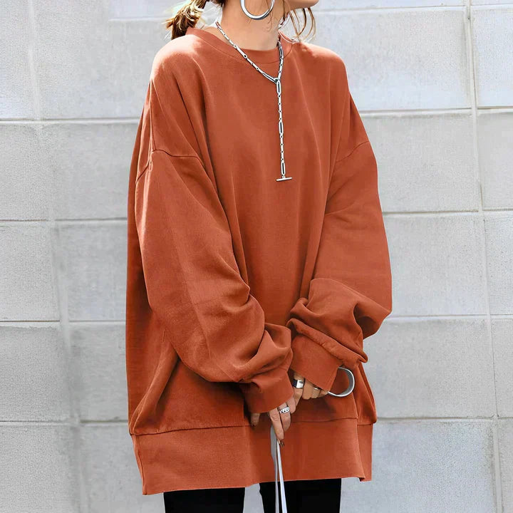Leanne Oversized Tunic Crew Neck Sweater