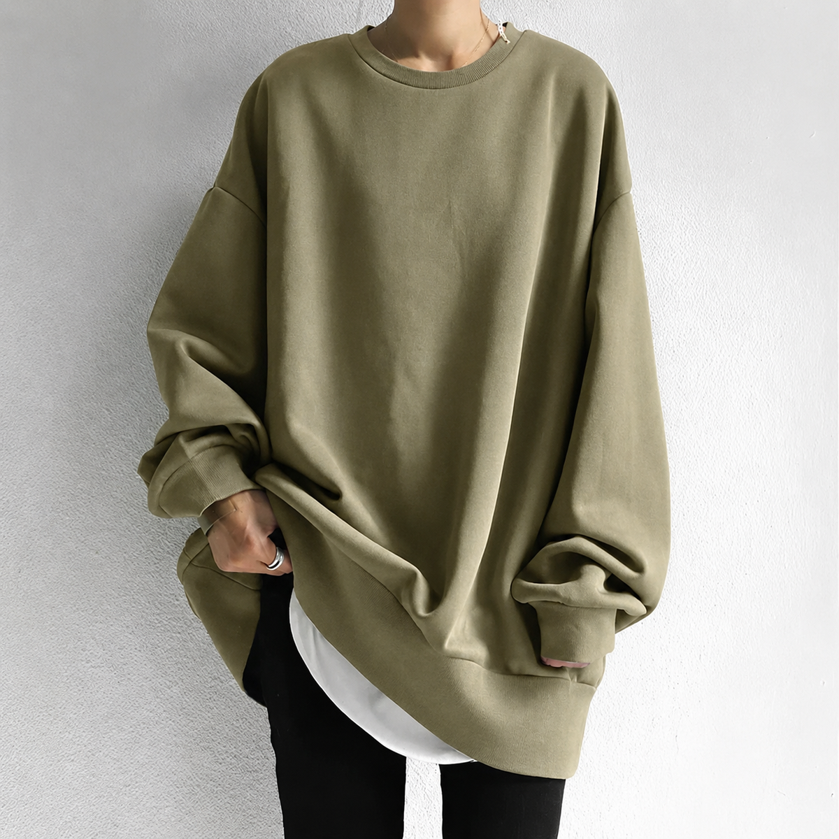 Leanne Oversized Tunic Crew Neck Sweater