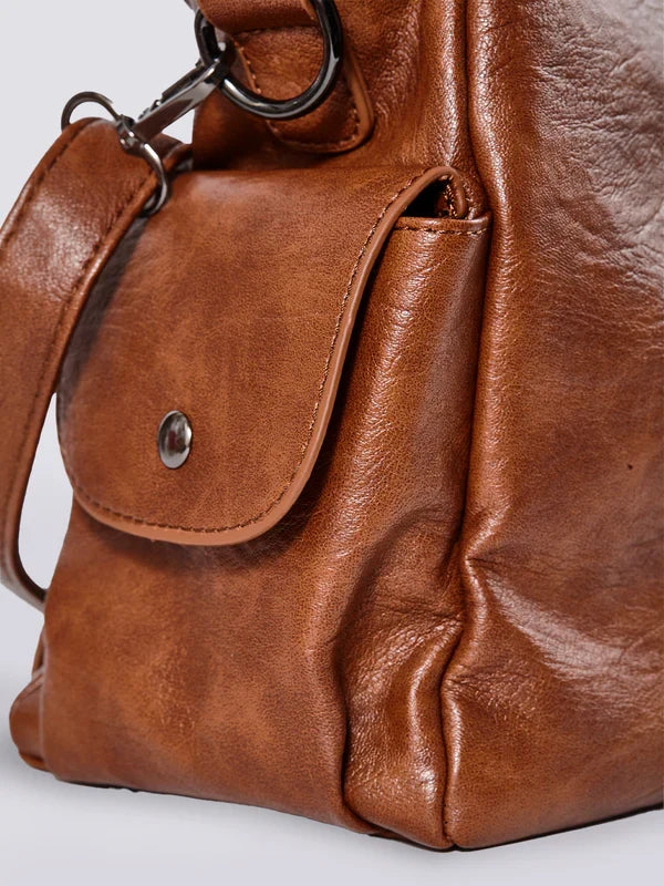 Structured Vegan Leather Shoulder Bag