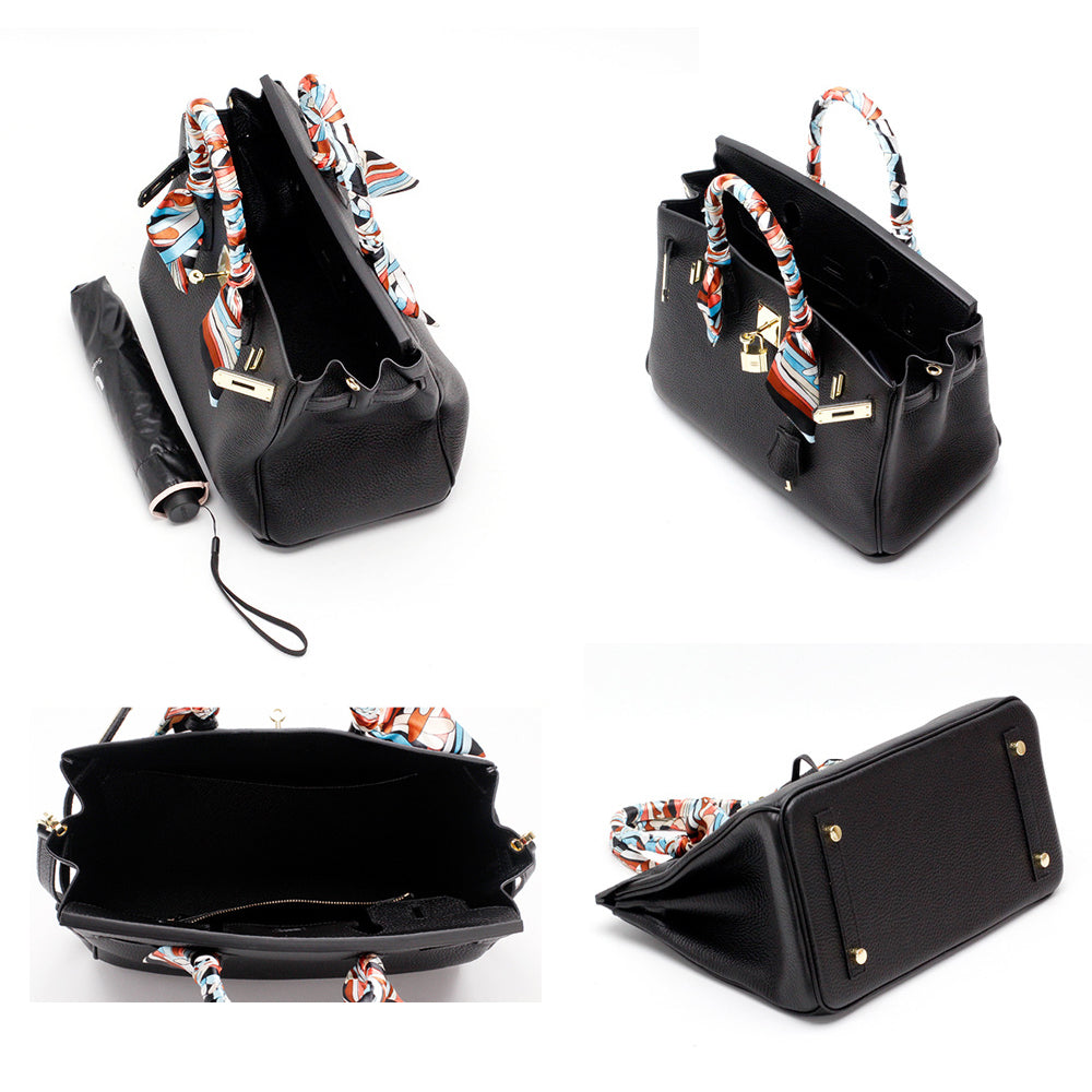 Leather Structured Shoulder Handbag