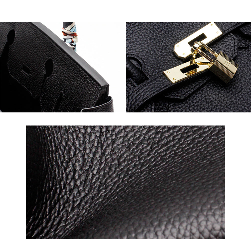 Leather Structured Shoulder Handbag
