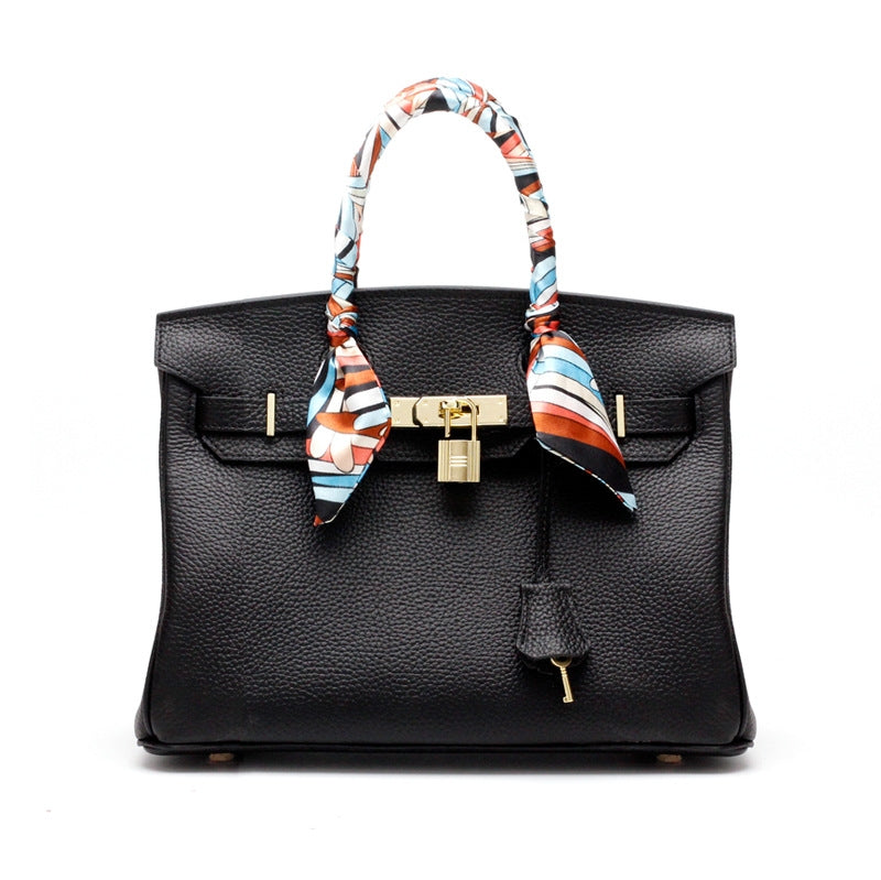 Leather Structured Shoulder Handbag