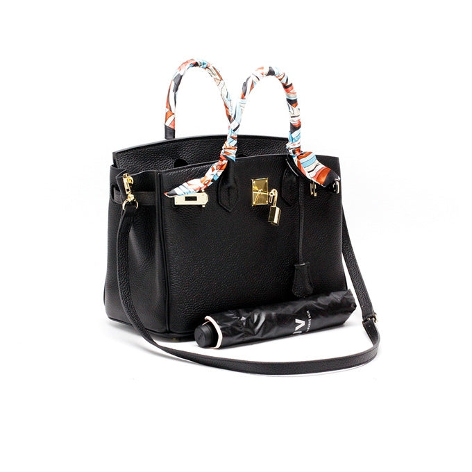 Leather Structured Shoulder Handbag