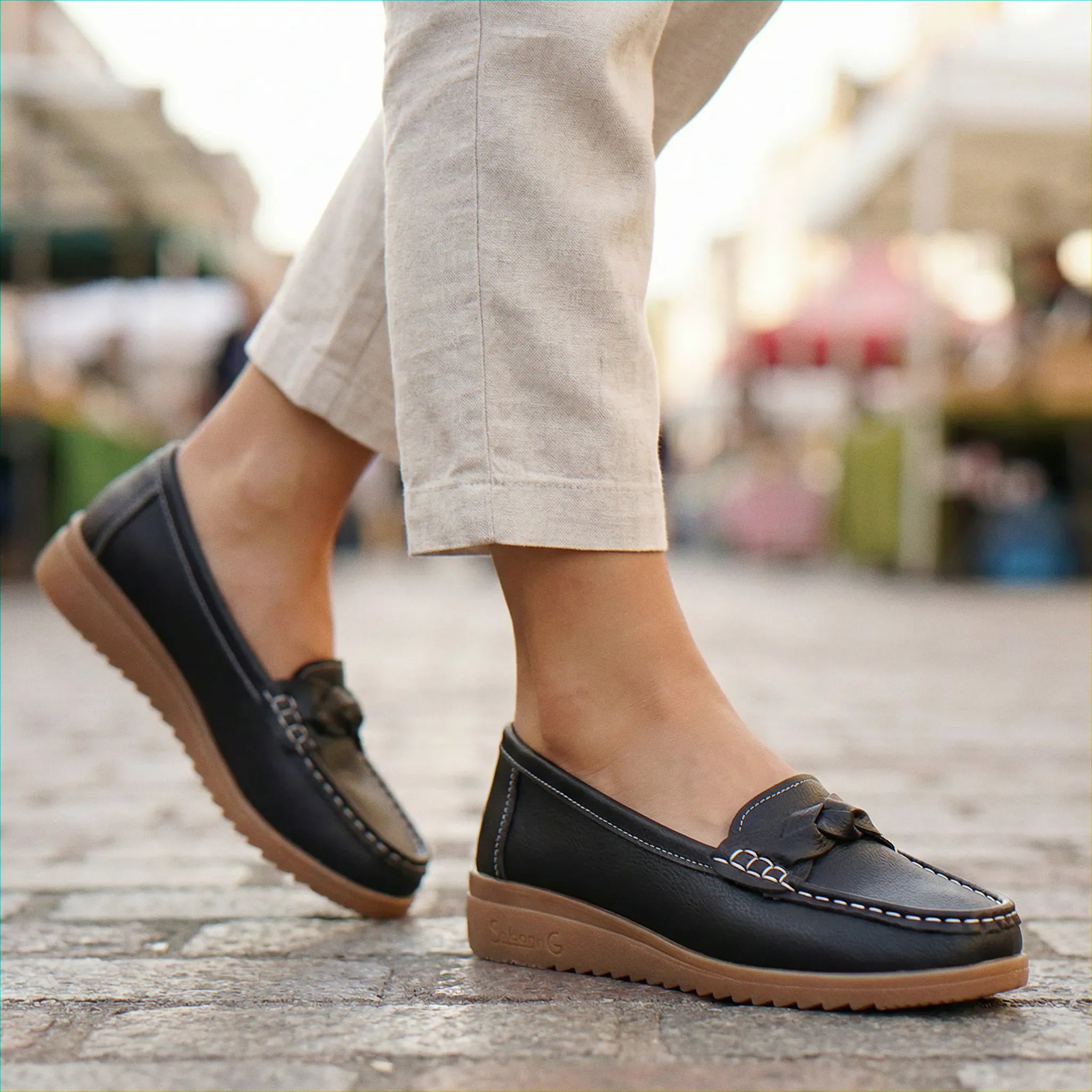 Women's Wide Fit Orthopedic Loafers | Slip-On Arch Support