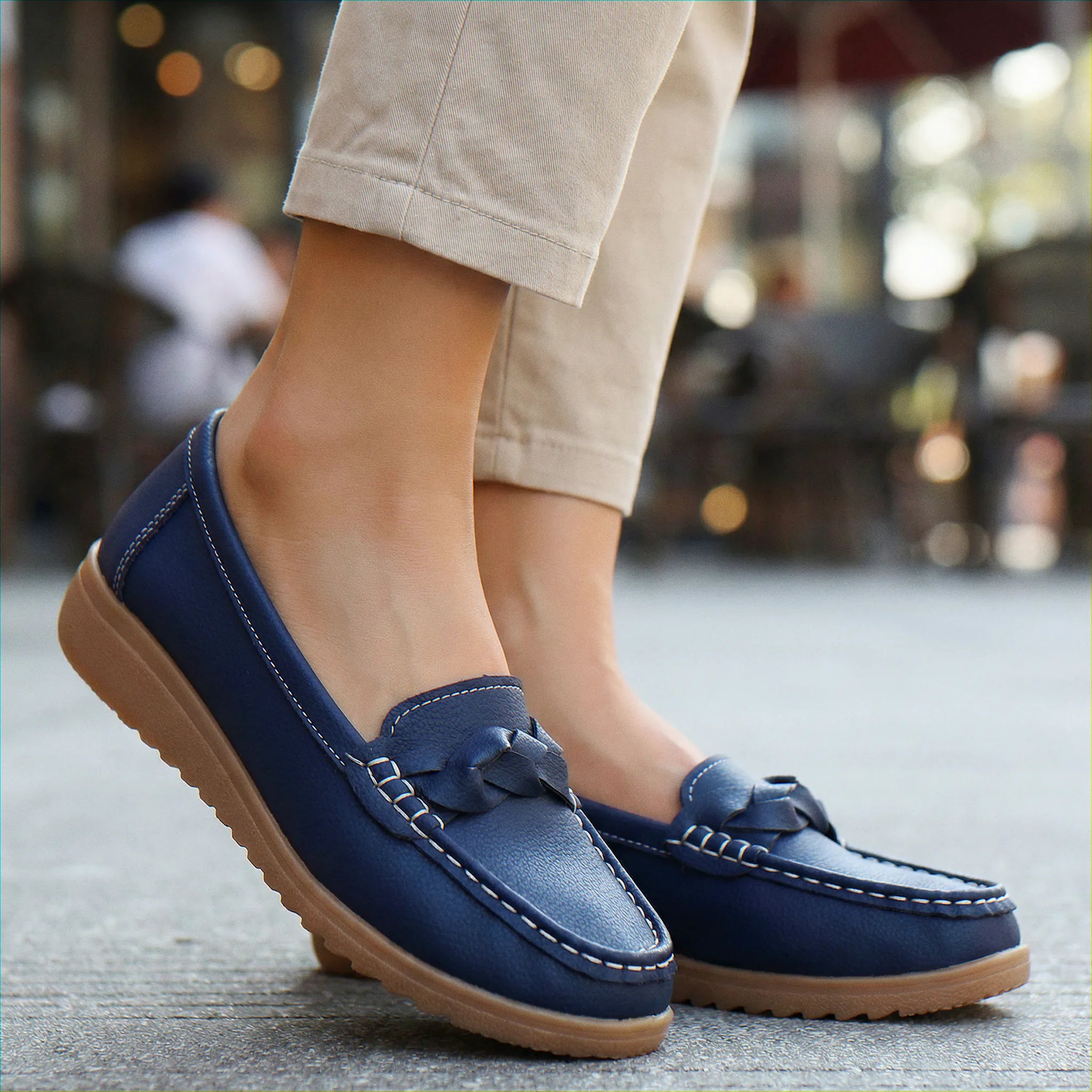 Women's Wide Fit Orthopedic Loafers | Slip-On Arch Support
