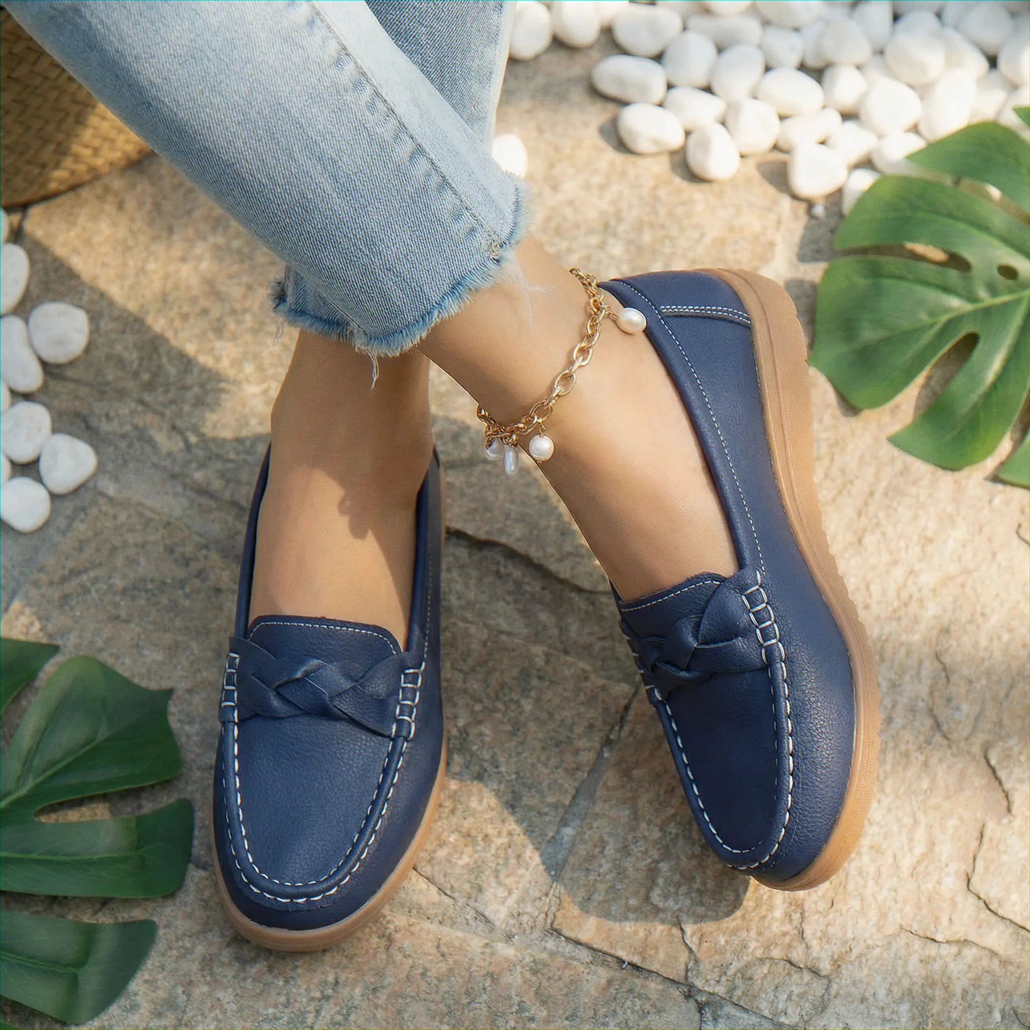 Women's Wide Fit Orthopedic Loafers | Slip-On Arch Support