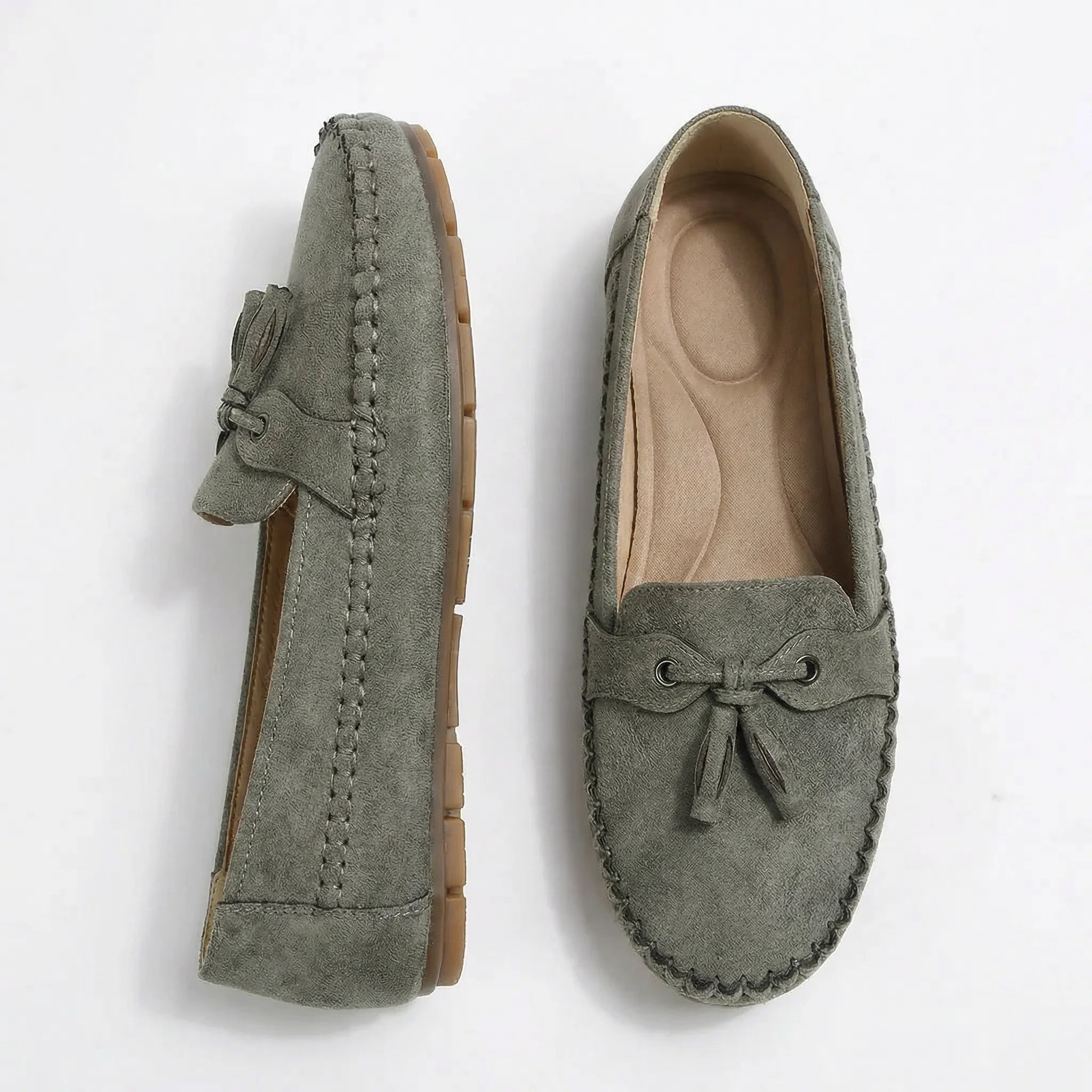 Extra Wide Suede Loafers with Memory Foam