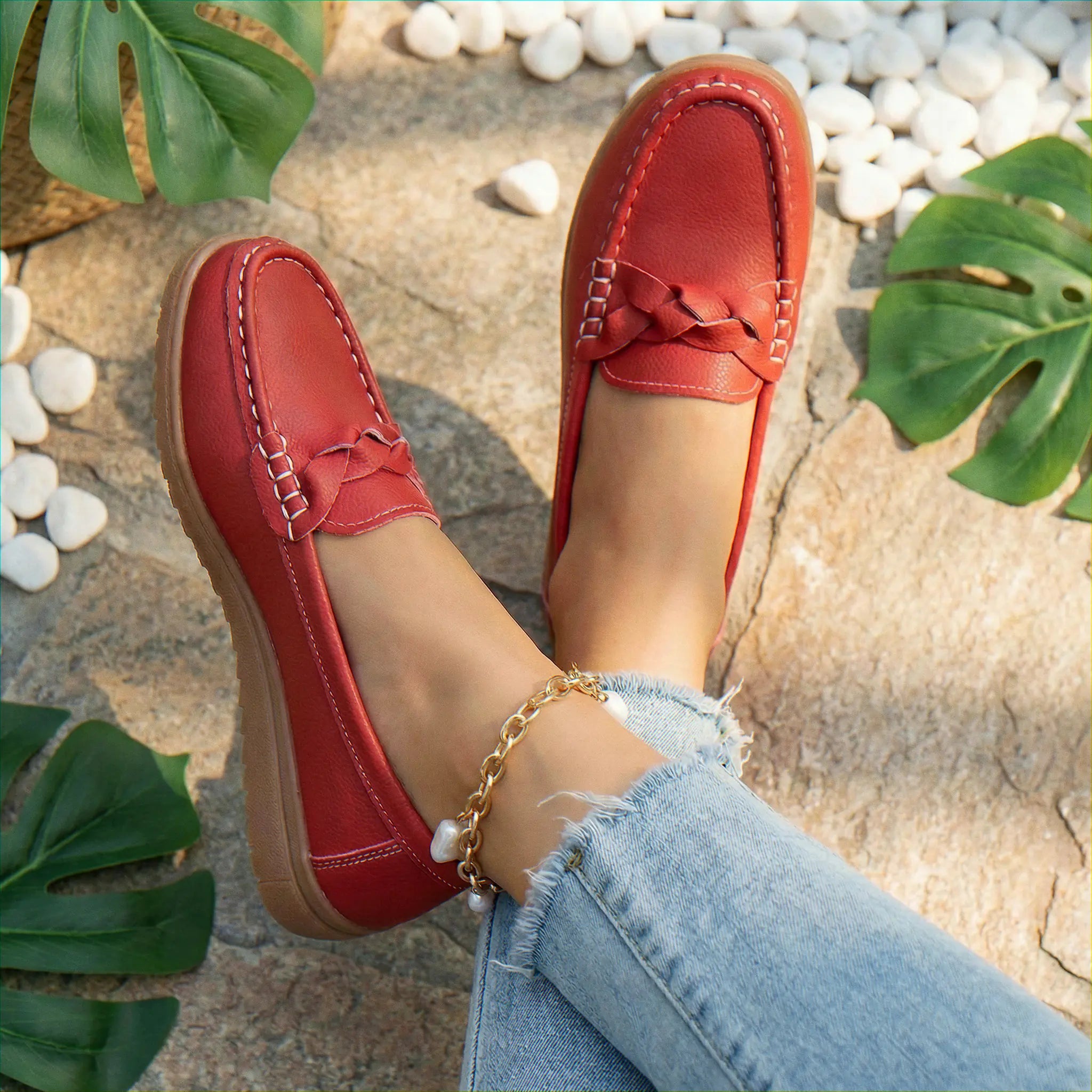 Women's Wide Fit Orthopedic Loafers | Slip-On Arch Support