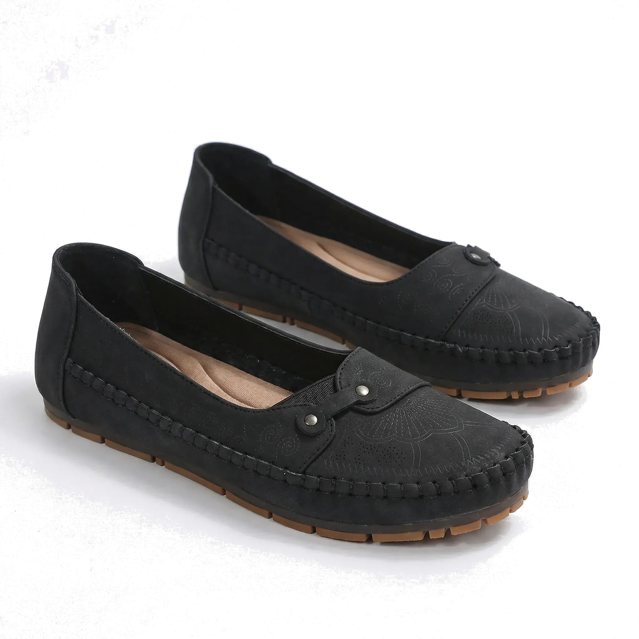 Extra Wide Suede Loafers with Arch Support