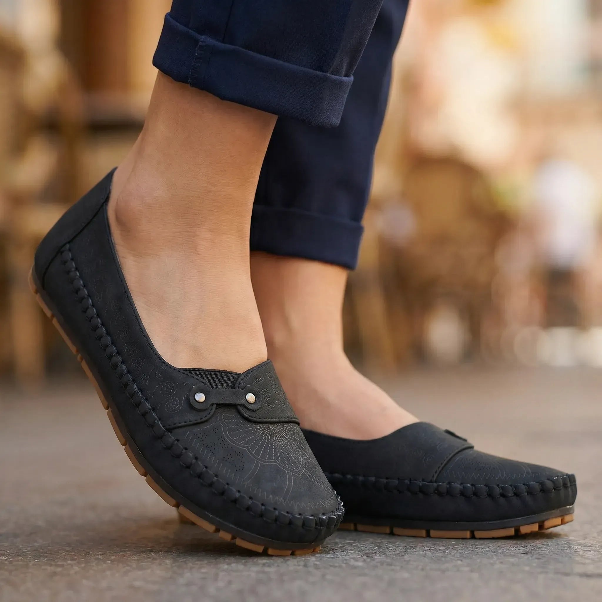 Extra Wide Suede Loafers with Arch Support