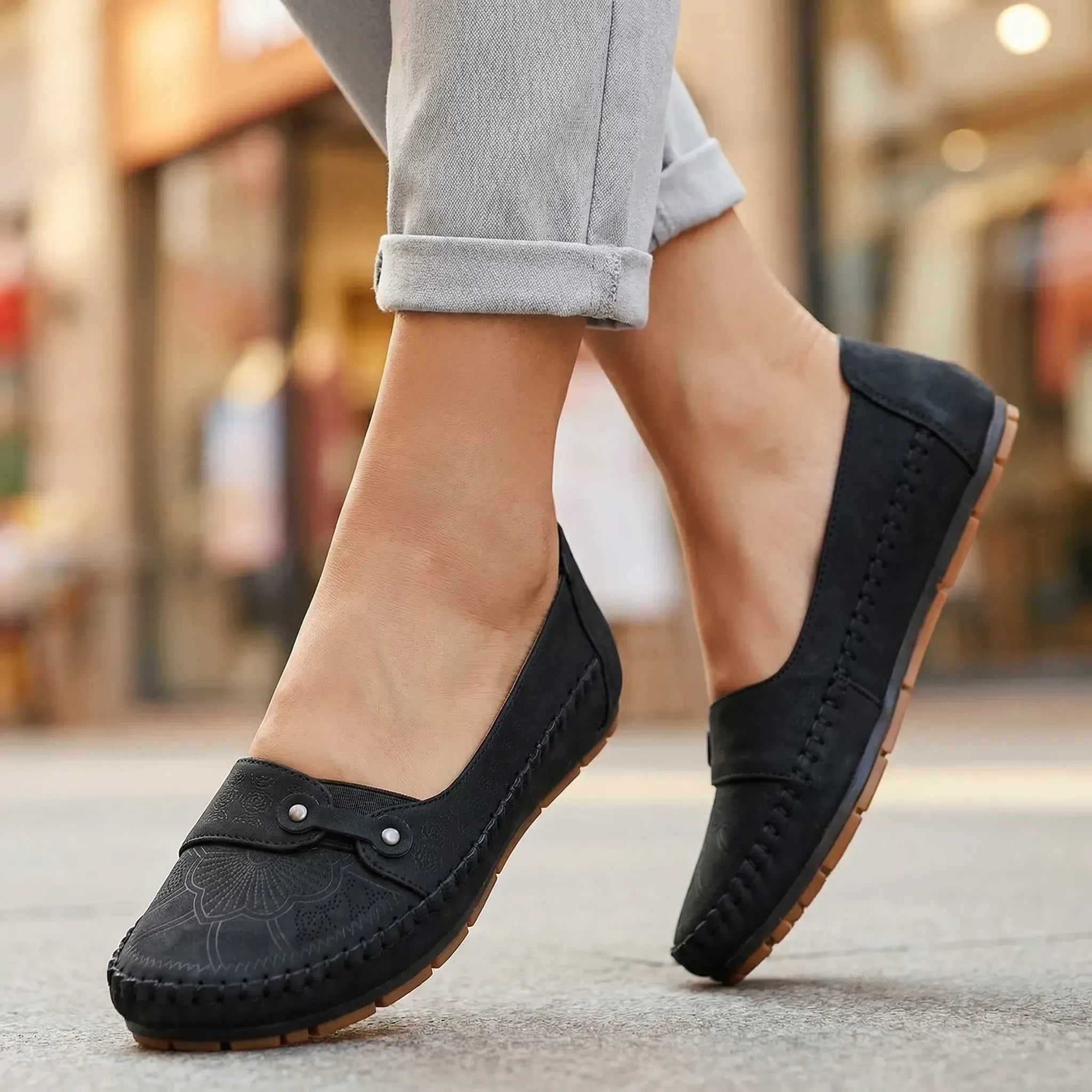 Extra Wide Suede Loafers with Arch Support