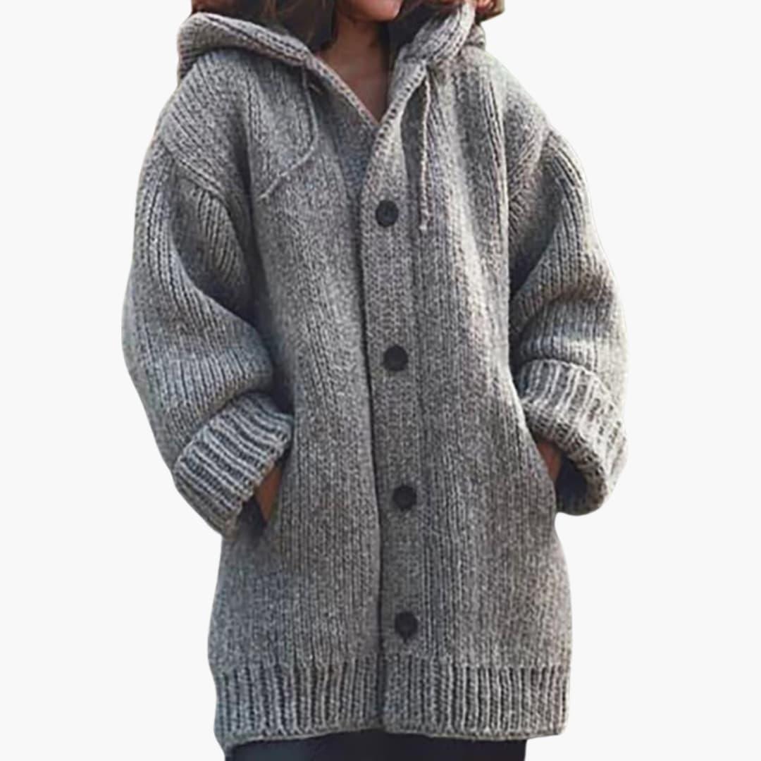 Long Textured Hooded Cardigan