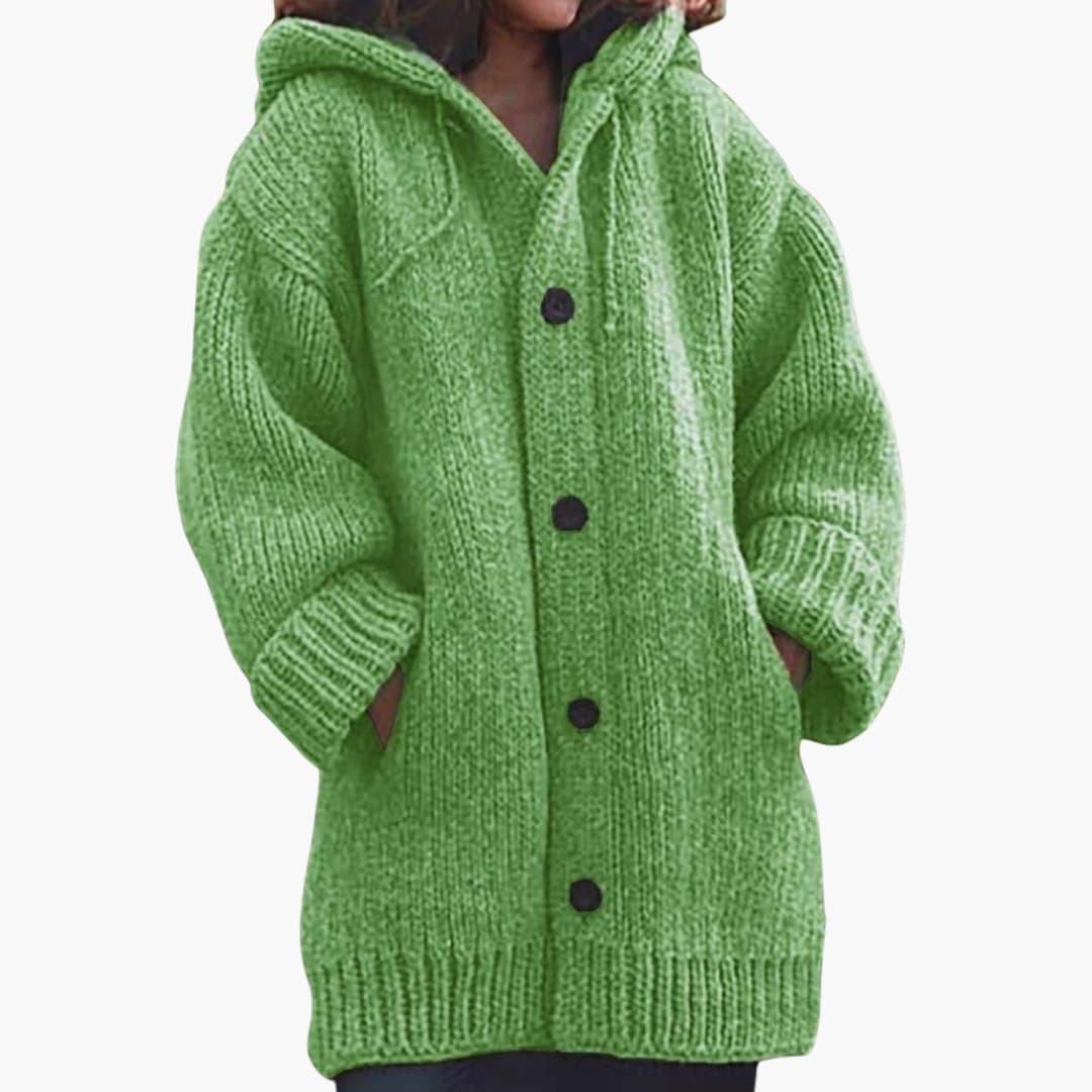 Long Textured Hooded Cardigan