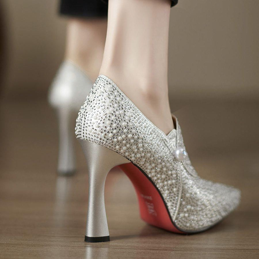 Pointed Toe Heeled Ankle Boots