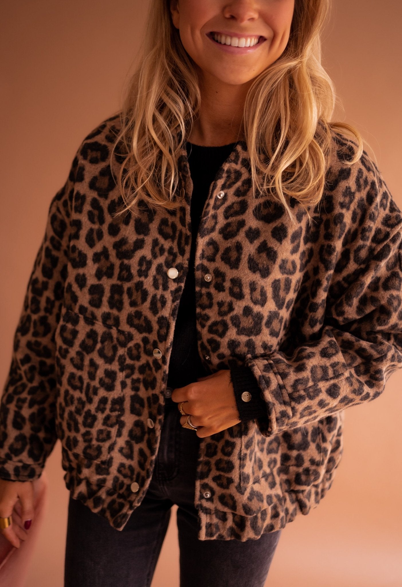 Leopard Print Lightweight Open Front Jacket