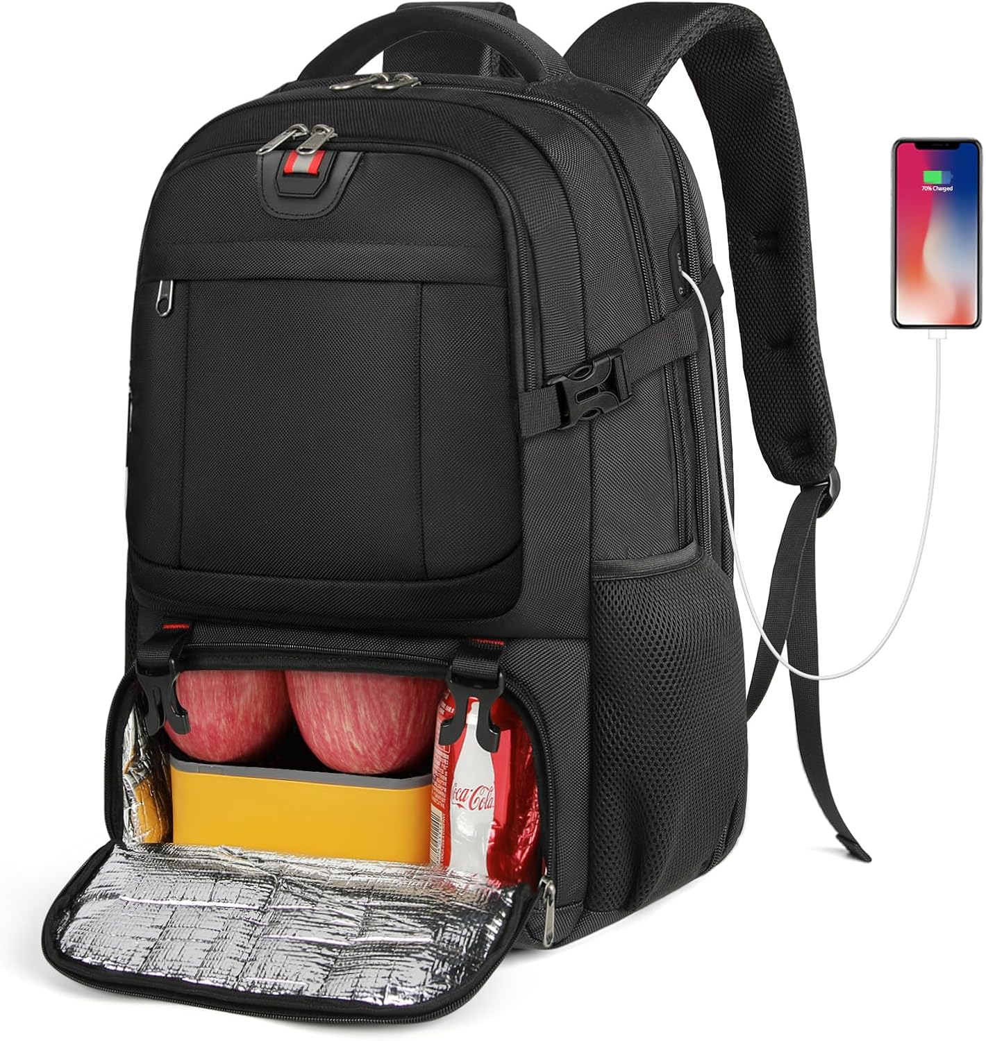 Extra-Large Travel Backpack with USB Port and Insulated Compartment