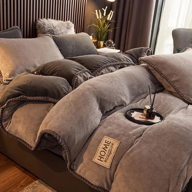 Cozy Velvet Fleece Duvet Cover Set