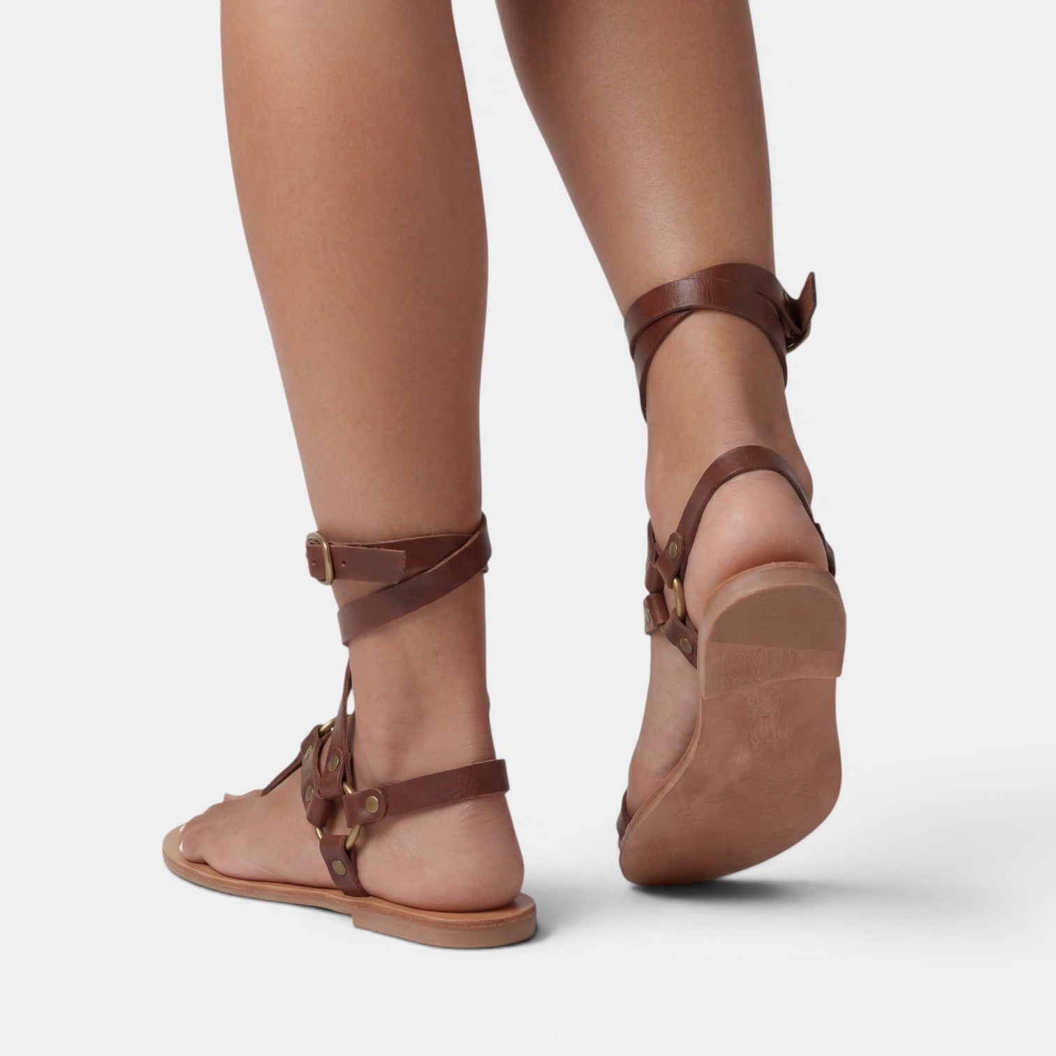 Buckled Snake Print Crossover Sandals