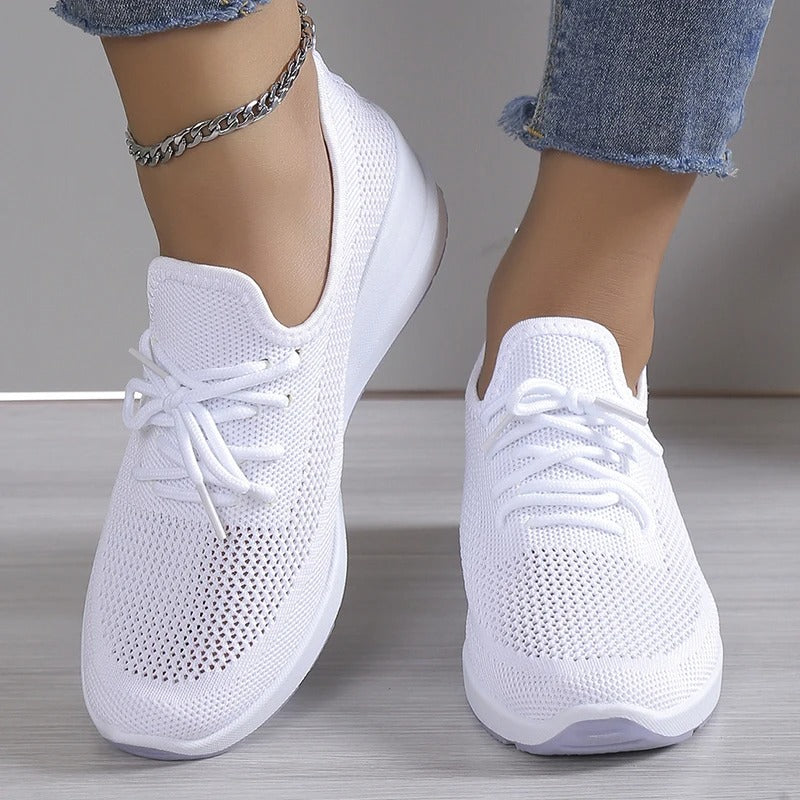 Breathable Mesh Platform Wedge Sneakers for Women