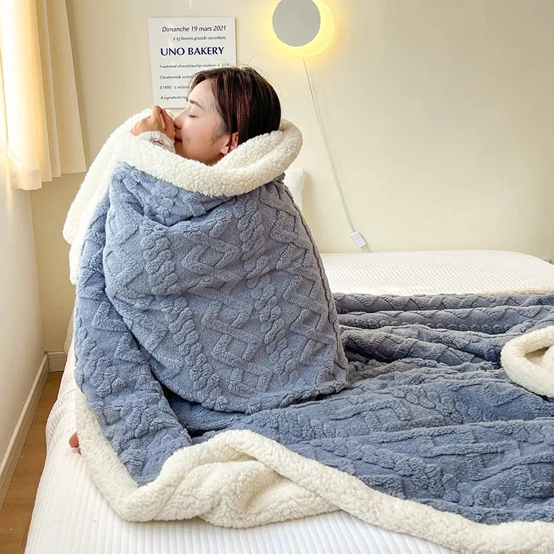 Cozy Thick Wool Winter Blanket
