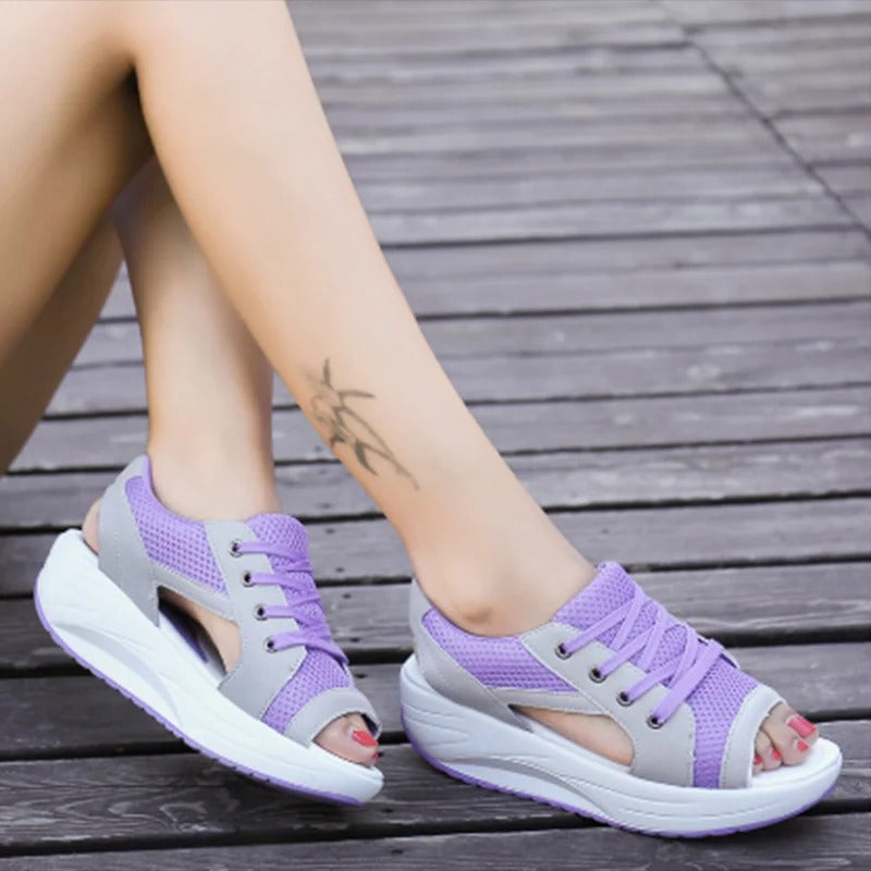Platform Mesh Open Toe Sandals