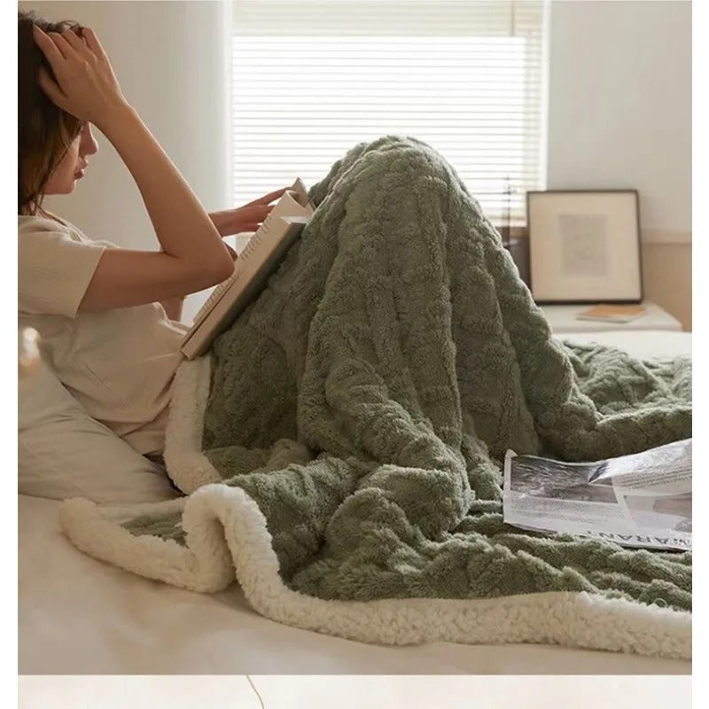 Cozy Thick Wool Winter Blanket