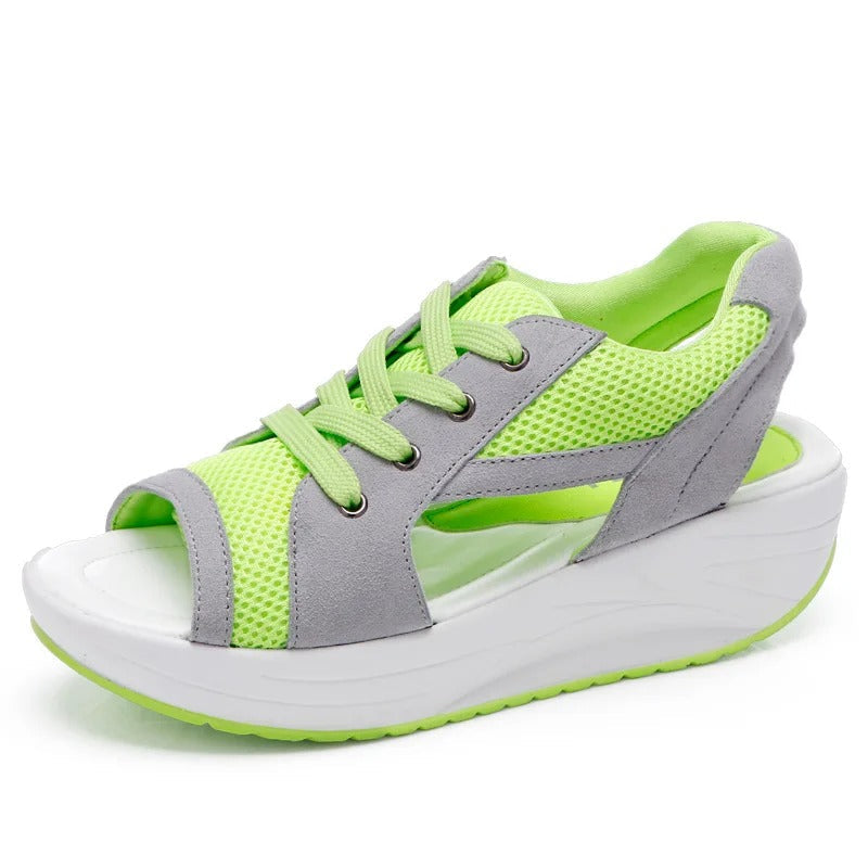 Platform Mesh Open Toe Sandals