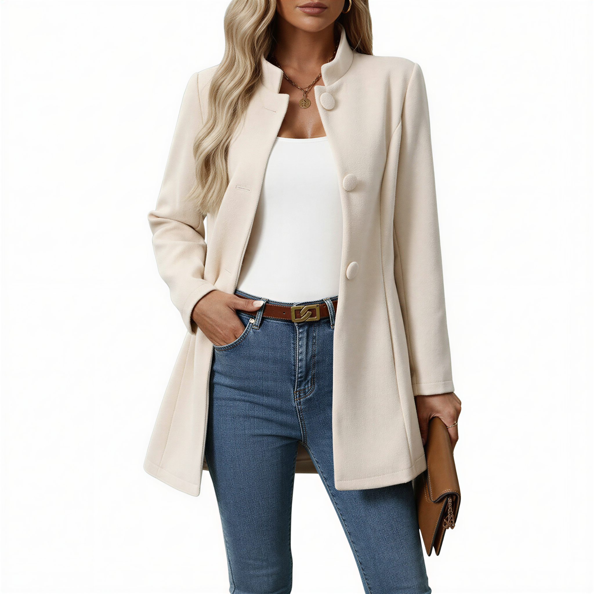 Maisie Button Front A-Line Coat