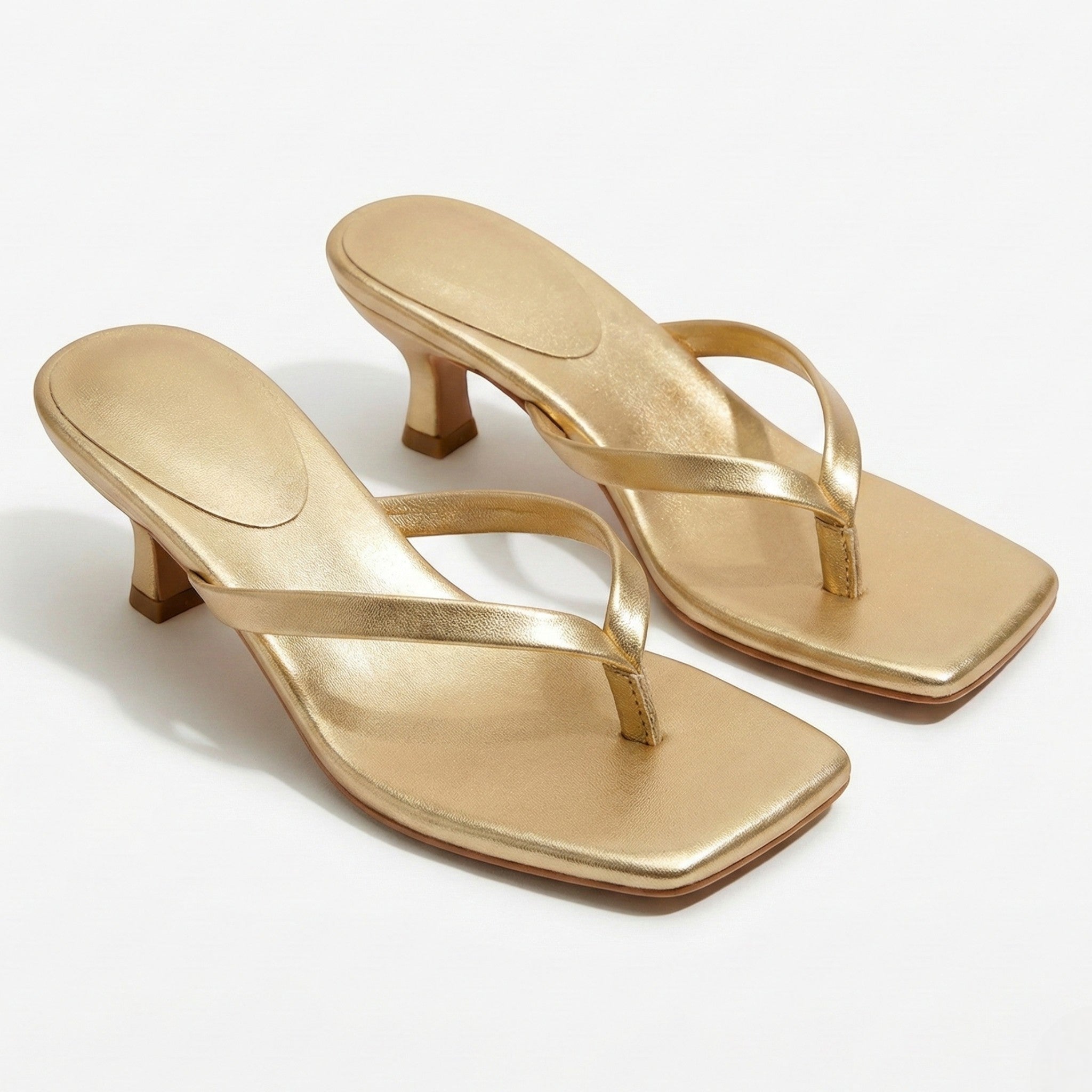 Megan Minimalist Thong Kitten Heel Sandals