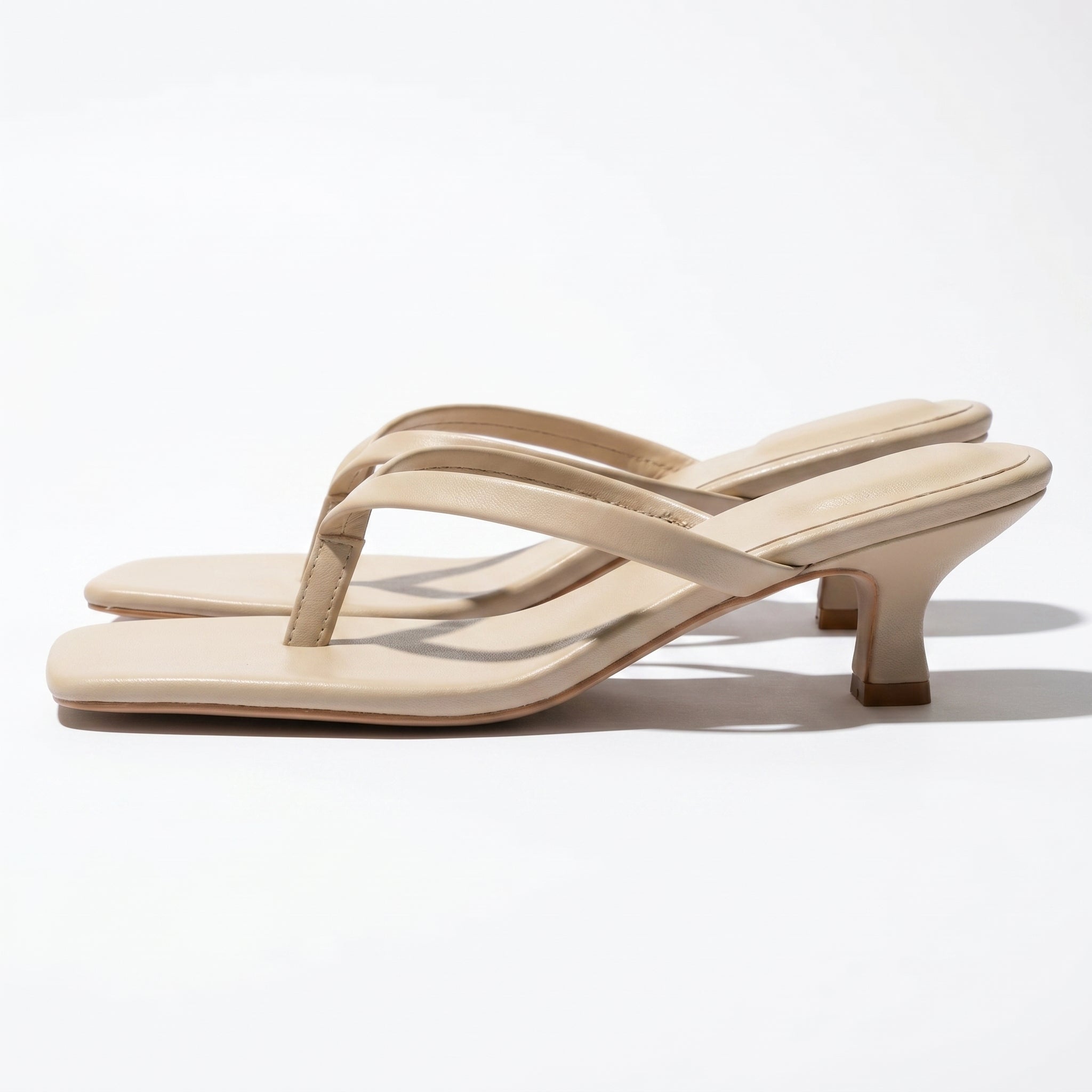 Megan Minimalist Thong Kitten Heel Sandals