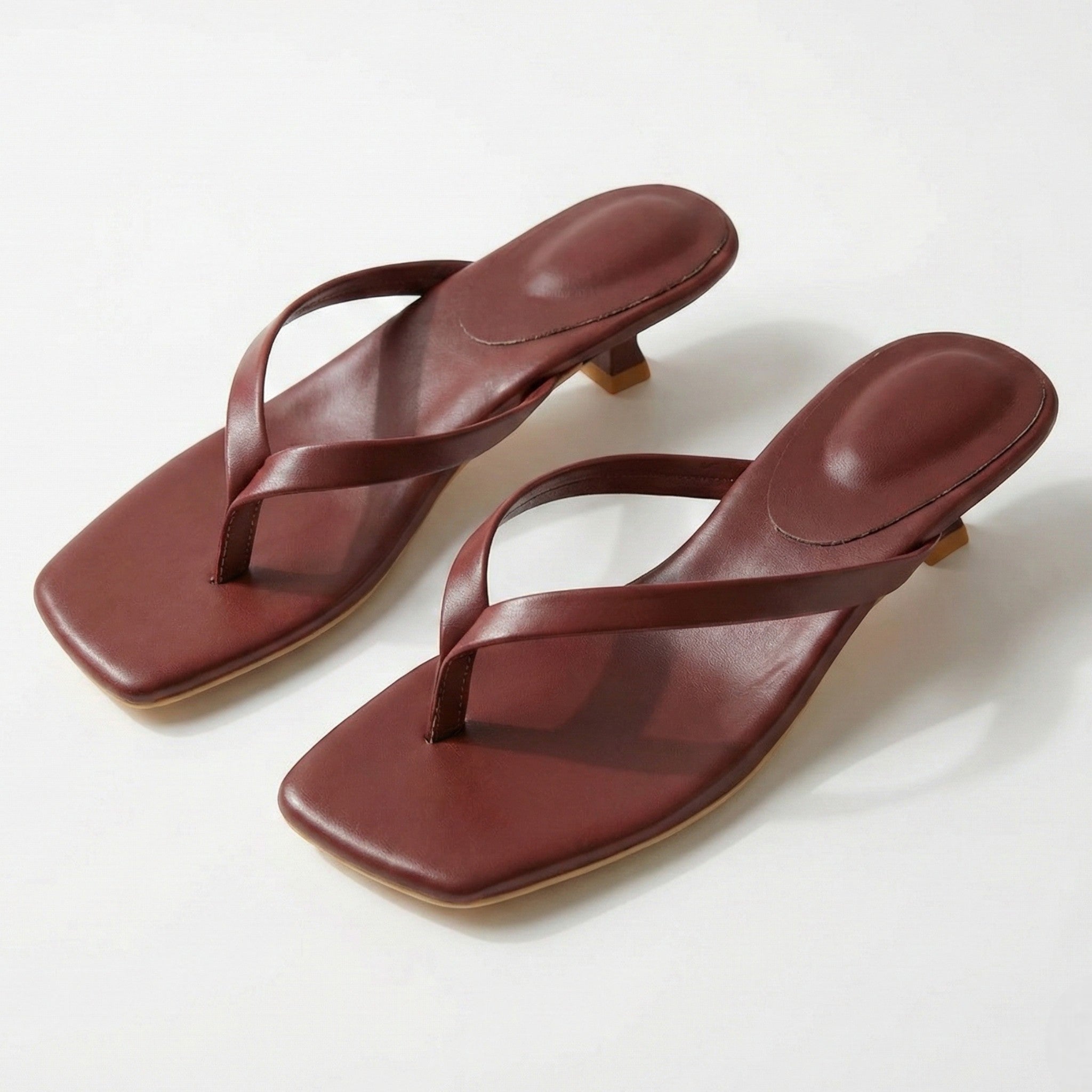 Megan Minimalist Thong Kitten Heel Sandals
