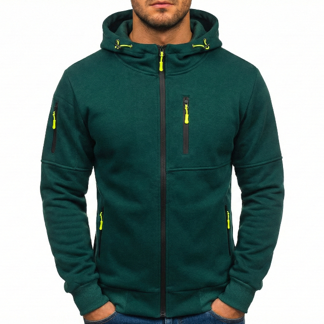 Cotton Full-Zip Hoodie With Pockets