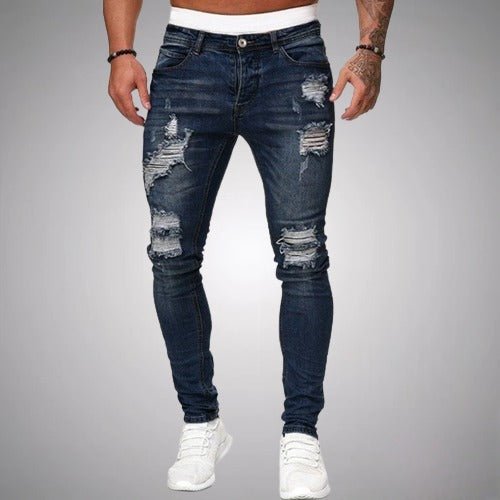 Distressed Skinny Fit Ripped Jeans