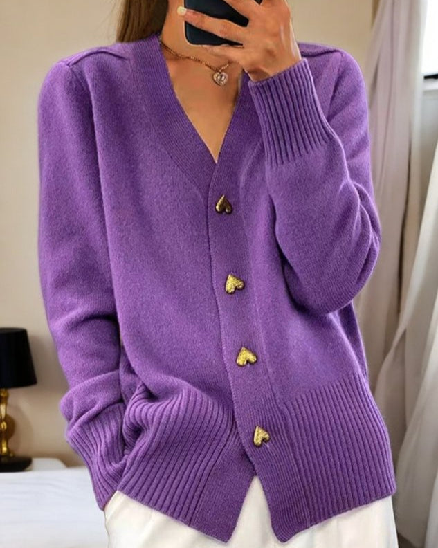 Michaela V-Neck Button-Front Cardigan