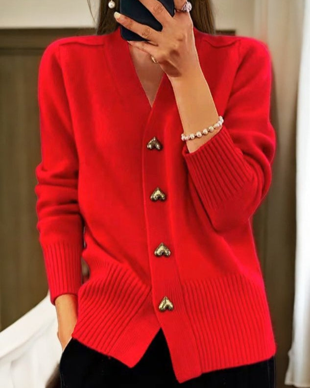 Michaela V-Neck Button-Front Cardigan