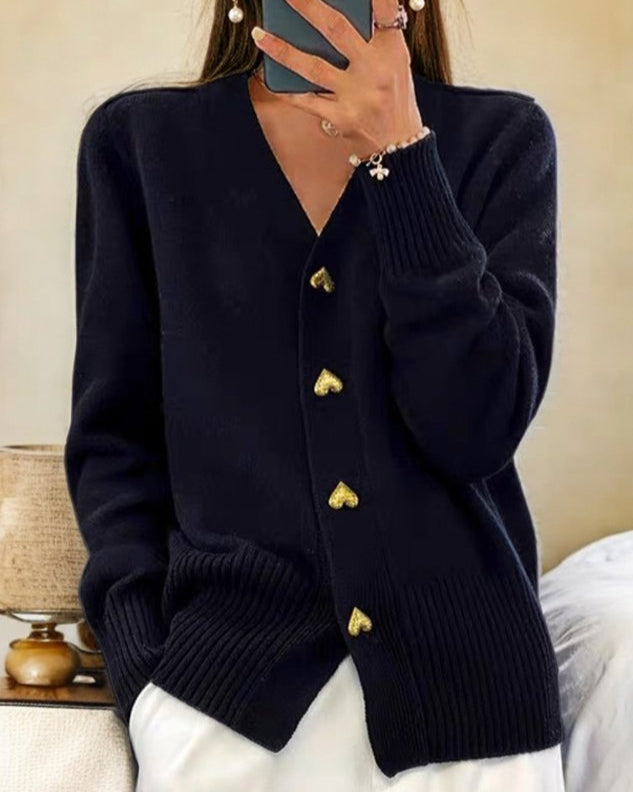 Michaela V-Neck Button-Front Cardigan