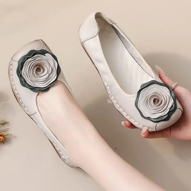 Mirelli Floral Appliqué Slip-On Comfort Loafers