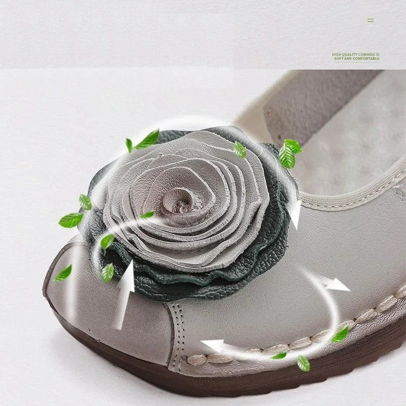 Mirelli Floral Appliqué Slip-On Comfort Loafers