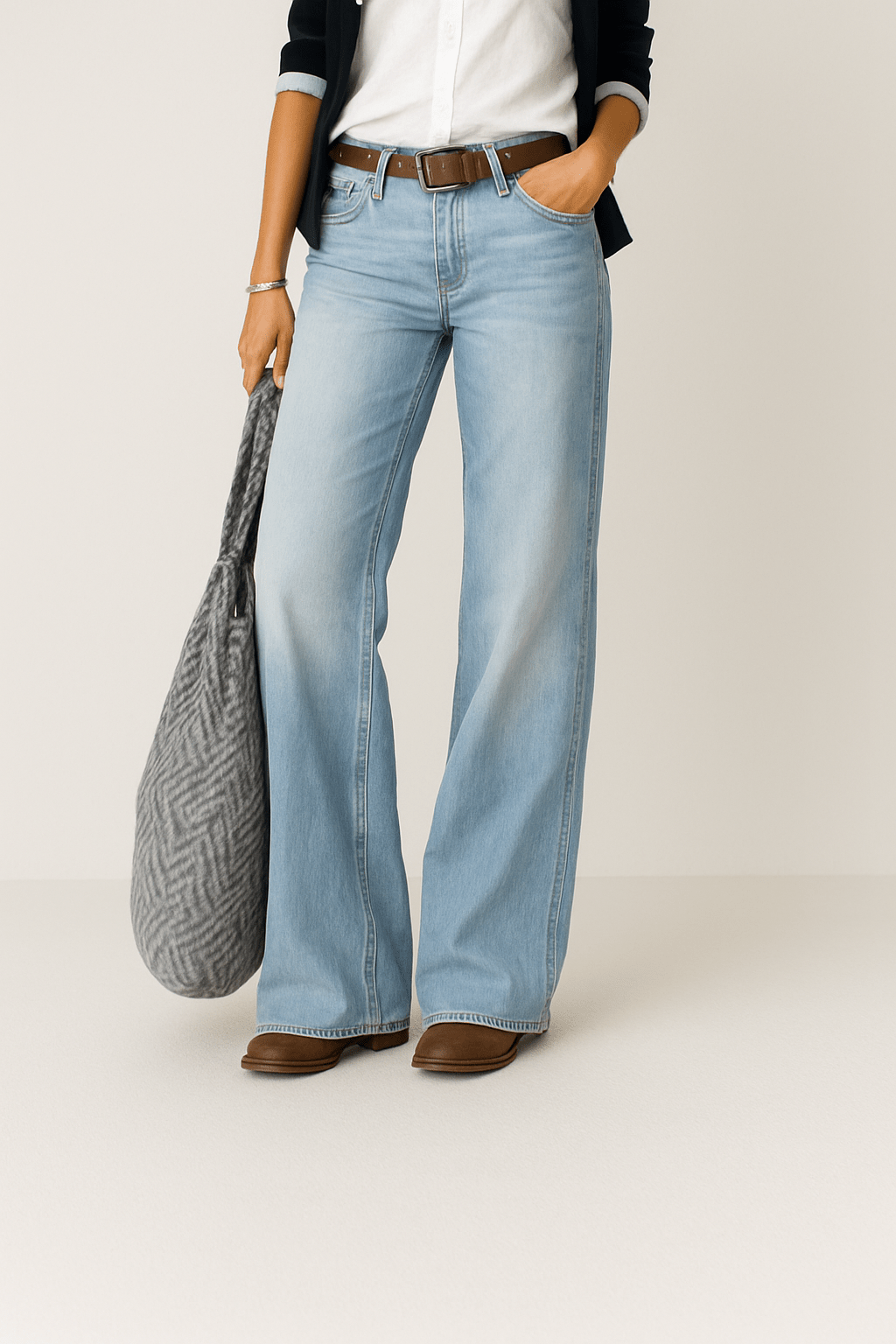 Wide Leg Relaxed Fit Denim Jeans