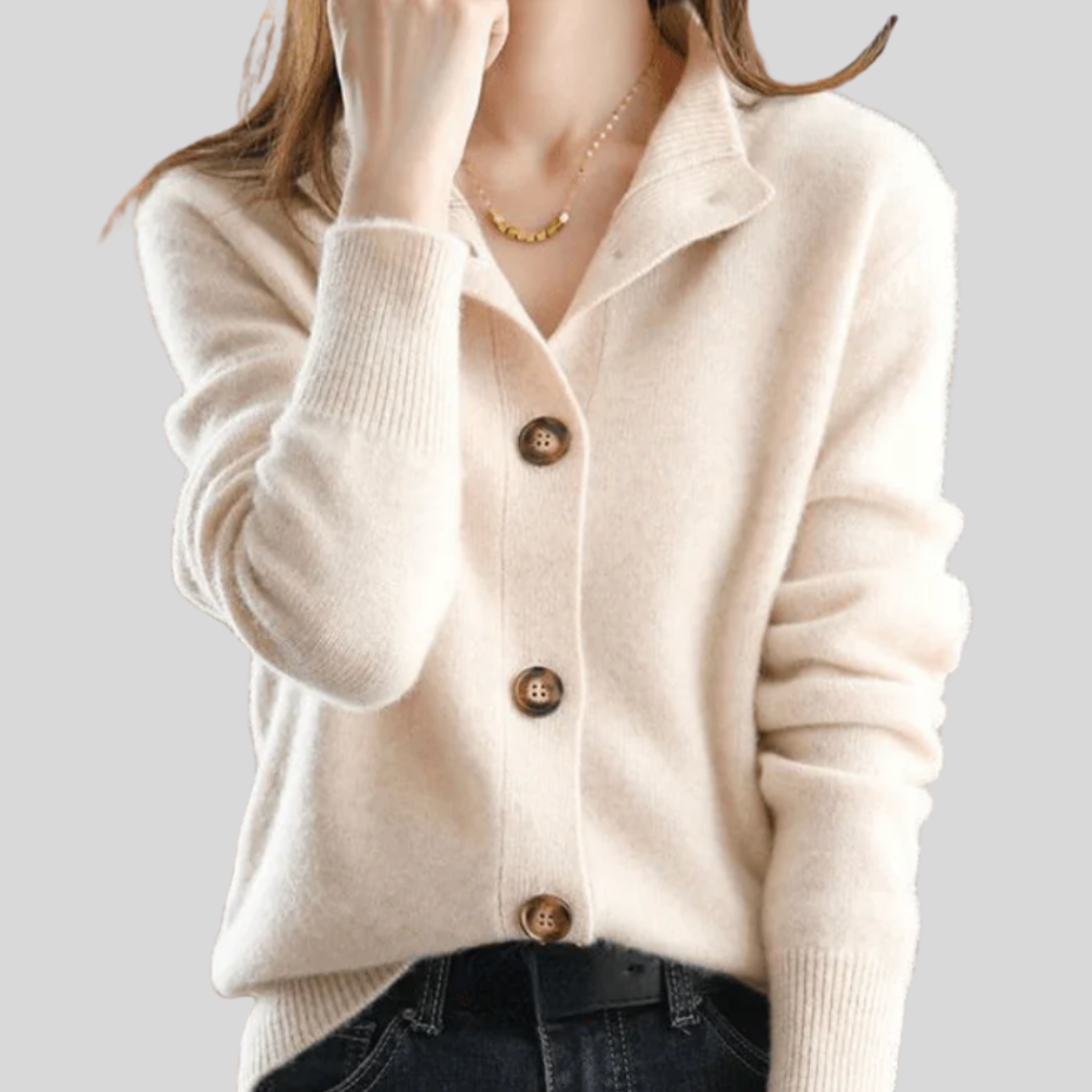 Button-Down Collared Cardigan Sweater