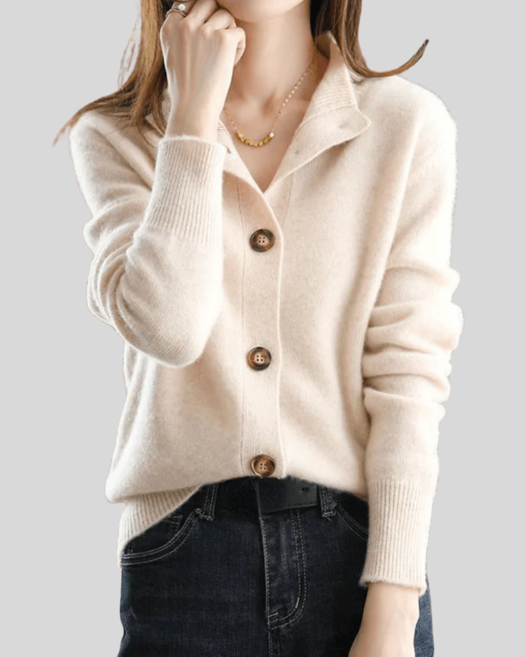 Button-Down Collared Cardigan Sweater