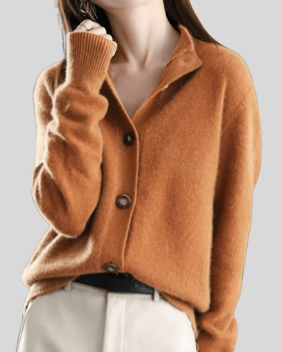 Button-Down Collared Cardigan Sweater