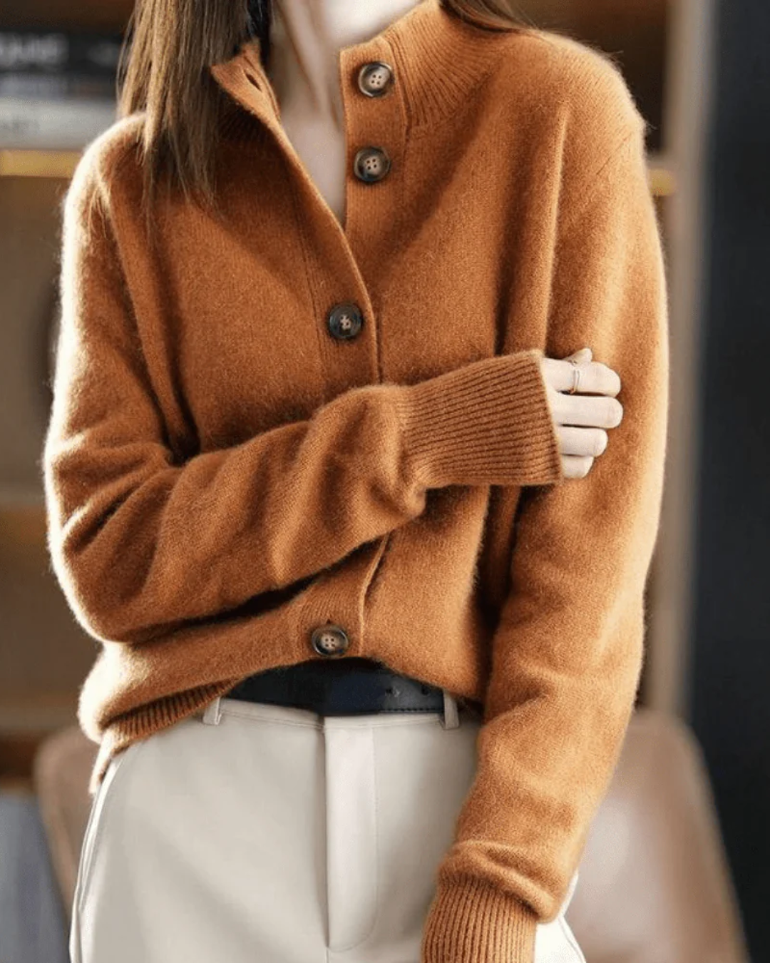 Button-Down Collared Cardigan Sweater