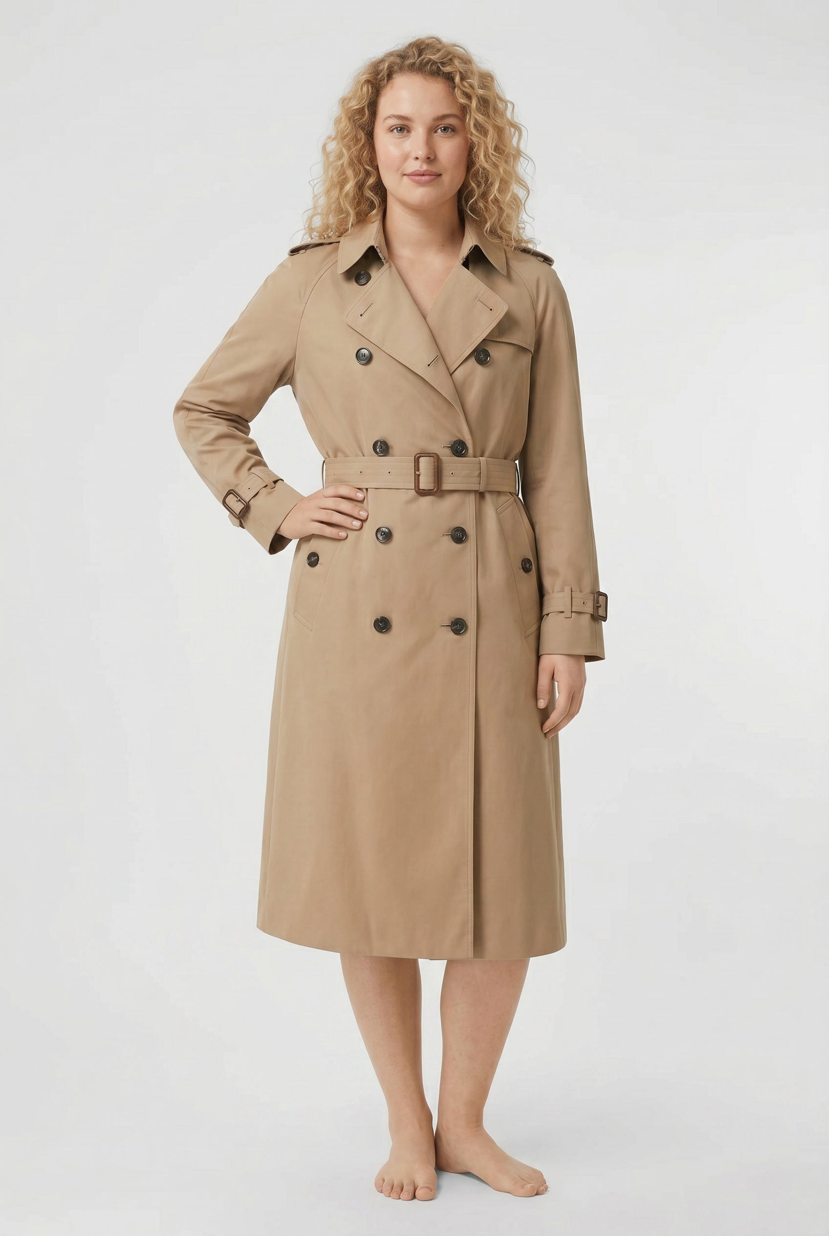 Belted Double-Breasted Trench Coat for Women