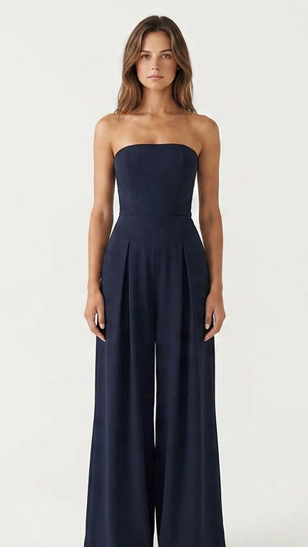 Women's Strapless Wide-Leg Jumpsuit